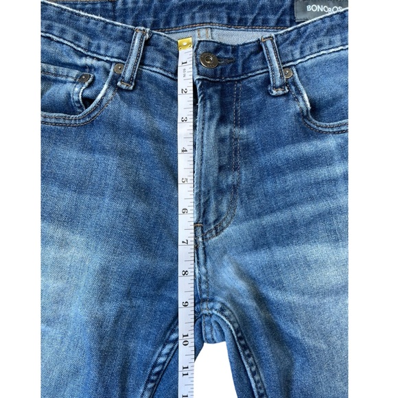 Bonobos Slim Fit Straight Leg Jeans Medium Wash Fading Whiskering - Size 30/32 - Picture 6 of 9